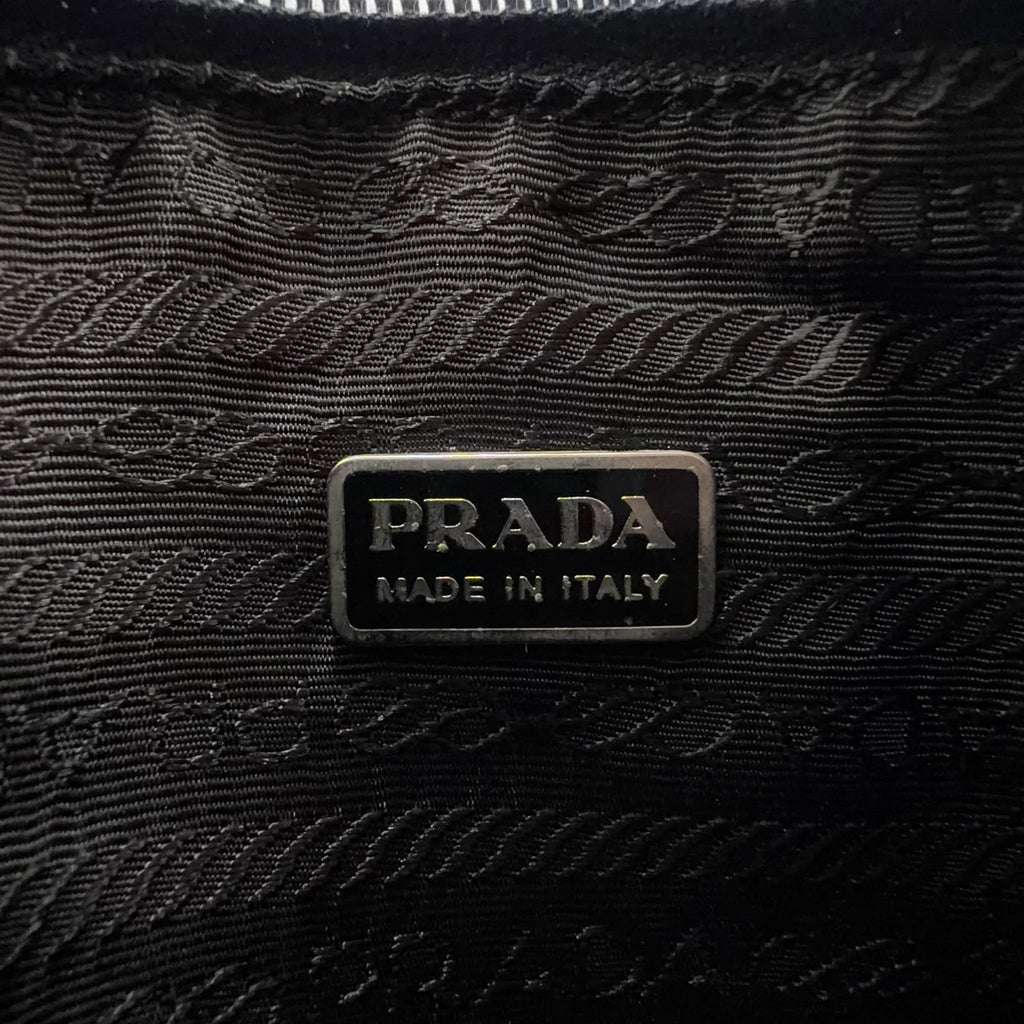 Prada Quilted Nylon Blue Pouch Silver — view 4