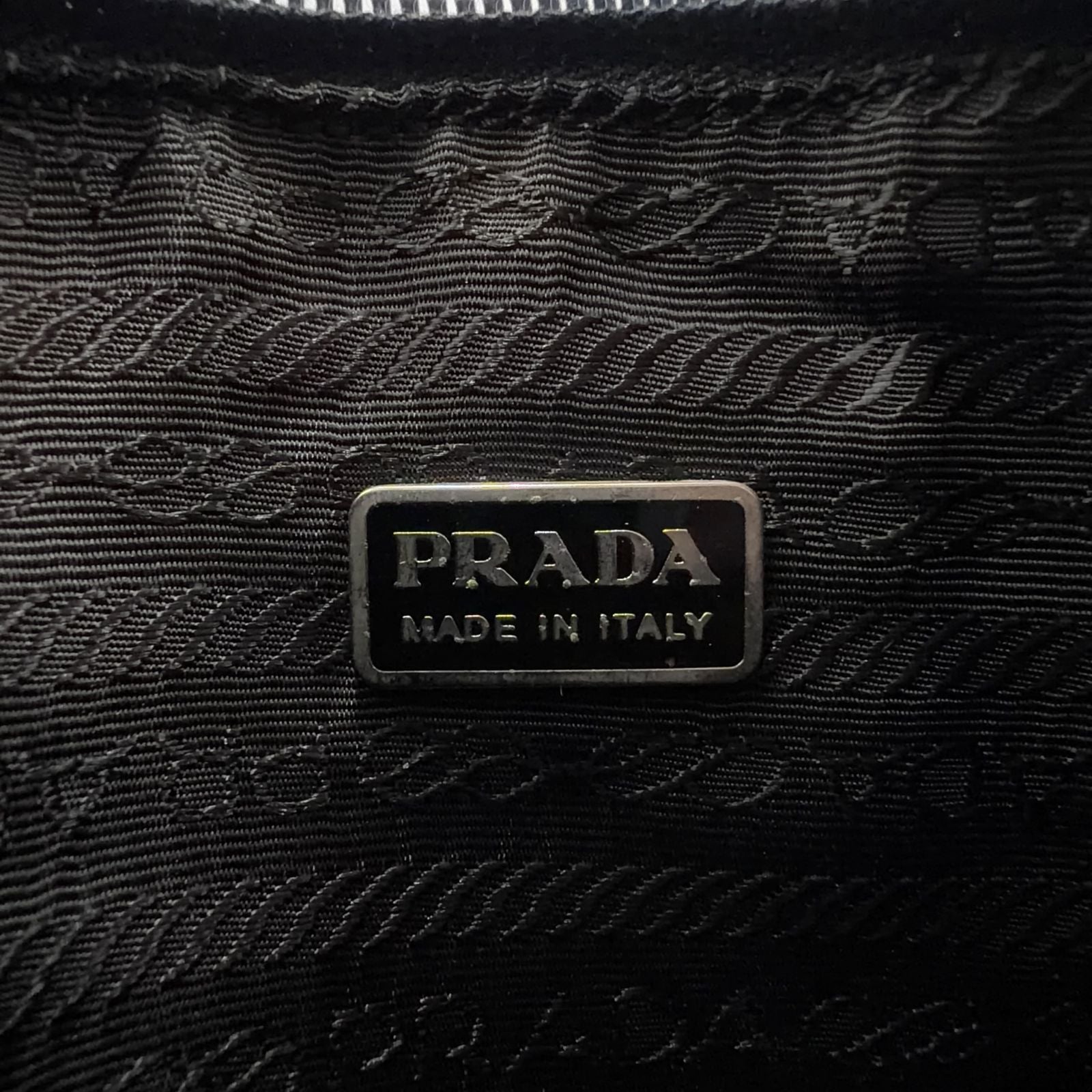 Prada Quilted Nylon Blue Pouch Silver — view 4