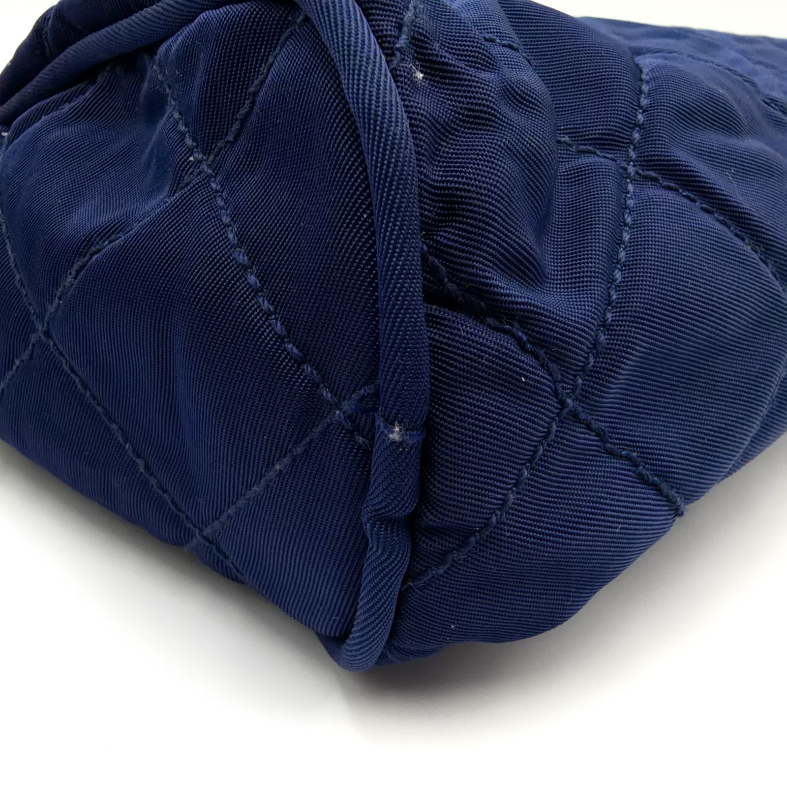 Prada Quilted Nylon Blue Pouch Silver — view 6