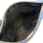 Prada Quilted Nylon Blue Pouch Silver — view 8