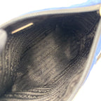 Prada Quilted Nylon Blue Pouch Silver — view 3