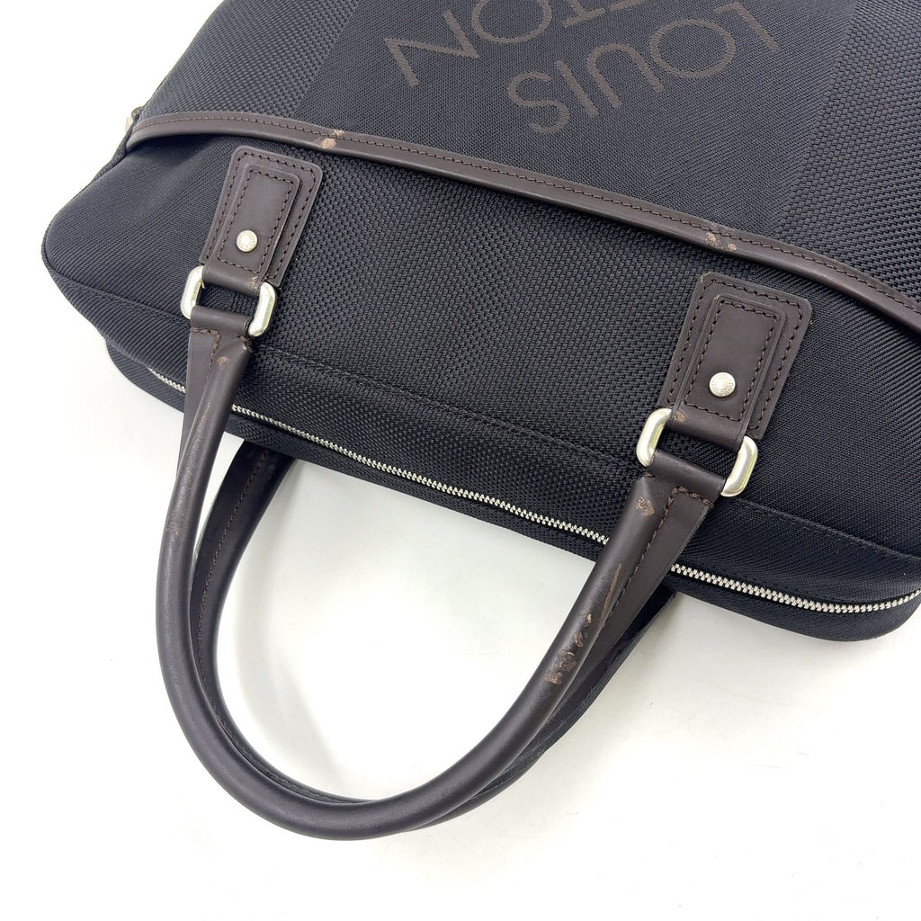 Louis Vuitton Yak Damier Geant Noir Leather Nylon Black Business Bag Silver — view 5