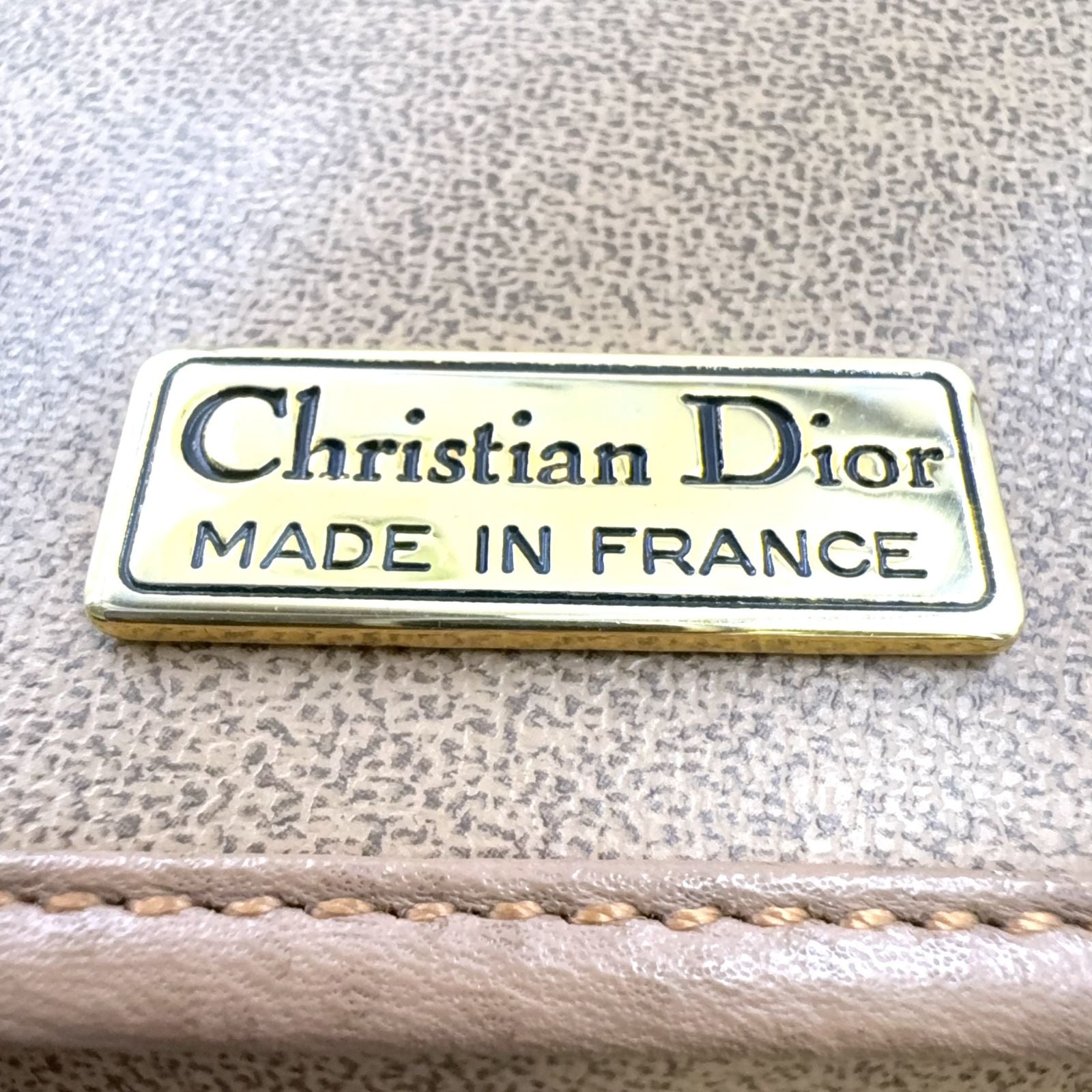 Dior CD Logo Leather Light Brown Shoulder Bag Gold — view 4