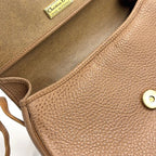 Dior CD Logo Leather Light Brown Shoulder Bag Gold — view 9