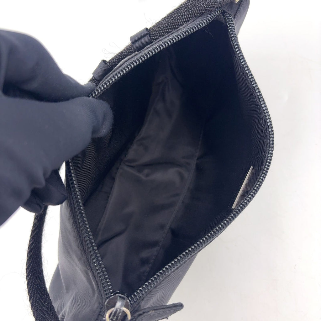 Prada Nylon Black Handbag Silver — view 3