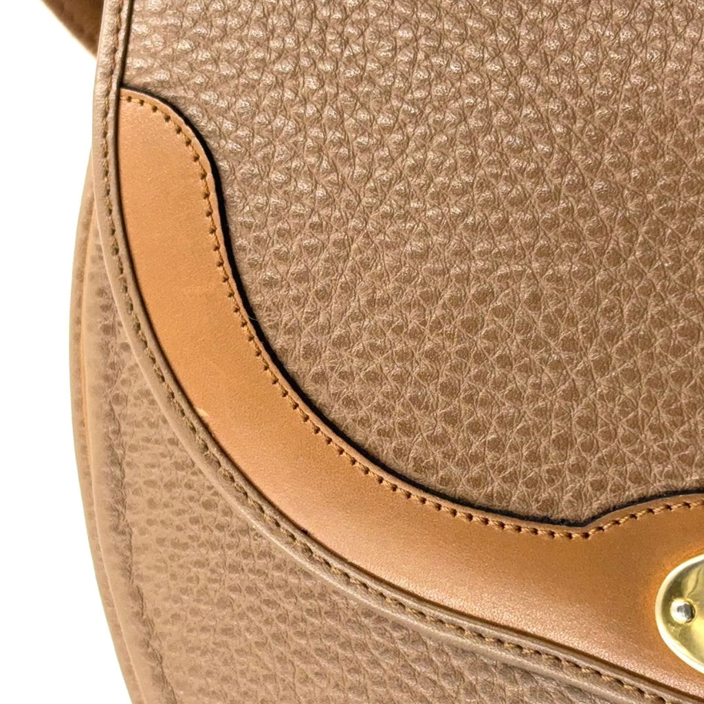 Dior CD Logo Leather Light Brown Shoulder Bag Gold — view 8