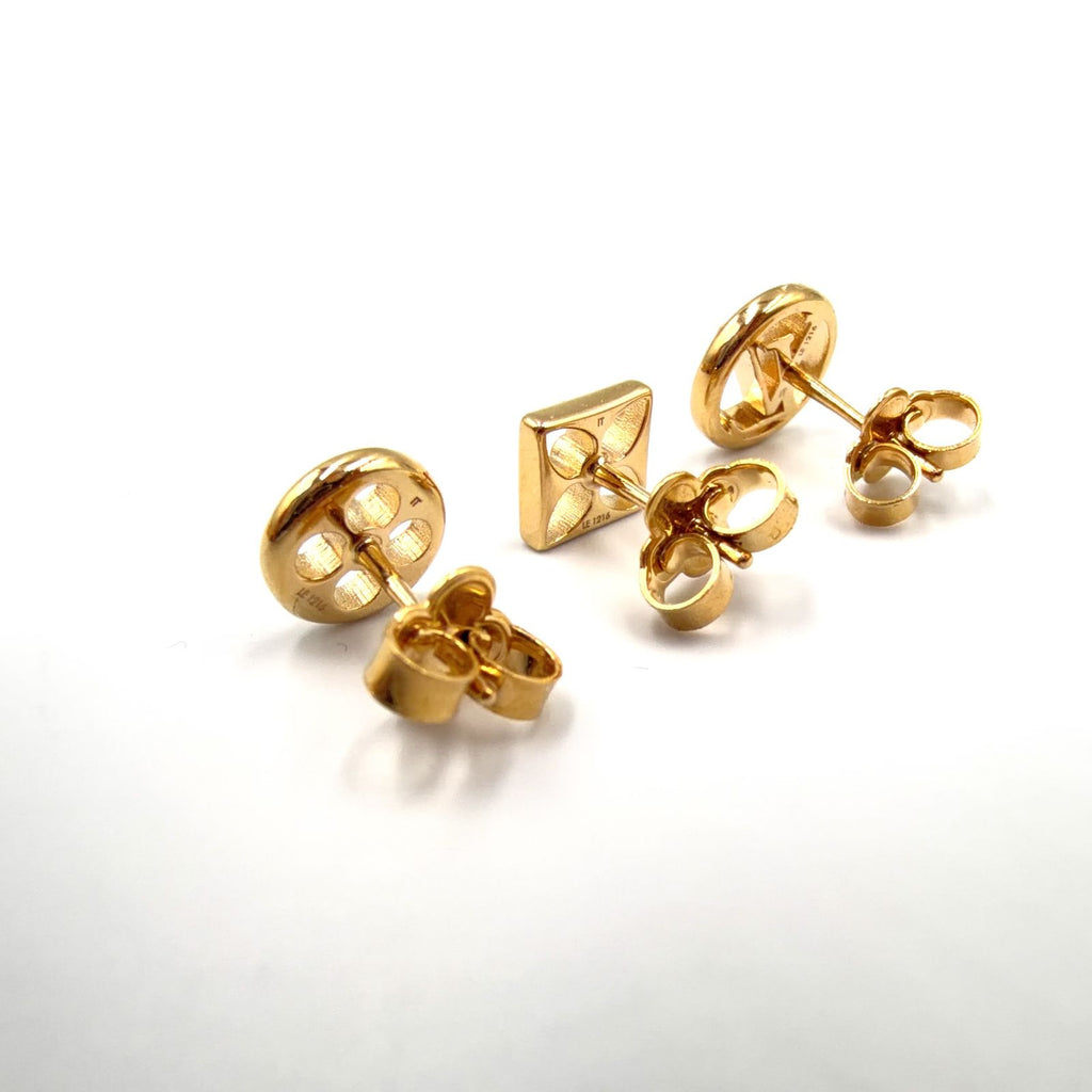 Louis Vuitton Book Redeille Cles Easy in Rock Metal Gold Earrings — view 3