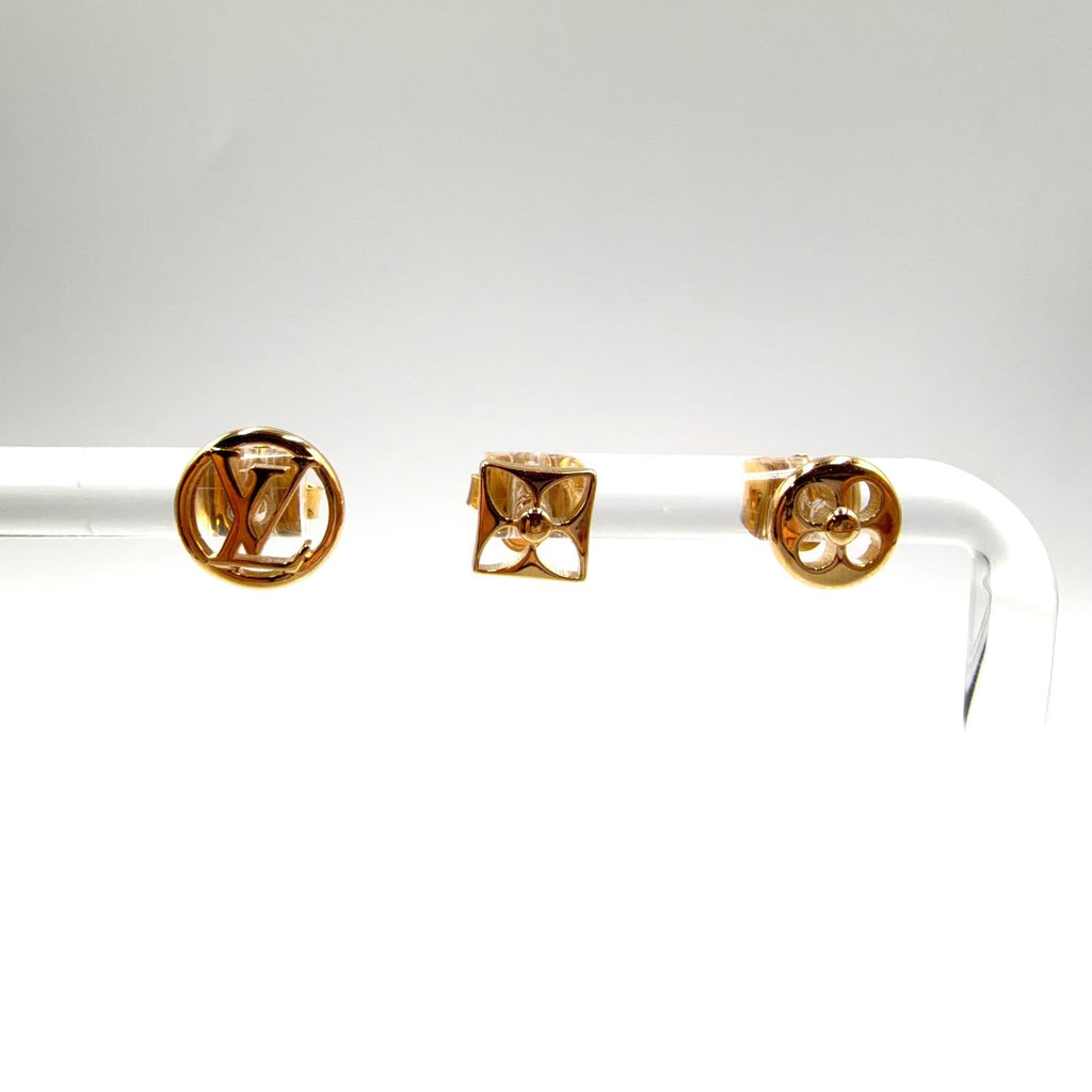 Louis Vuitton Book Redeille Cles Easy in Rock Metal Gold Earrings — view 4