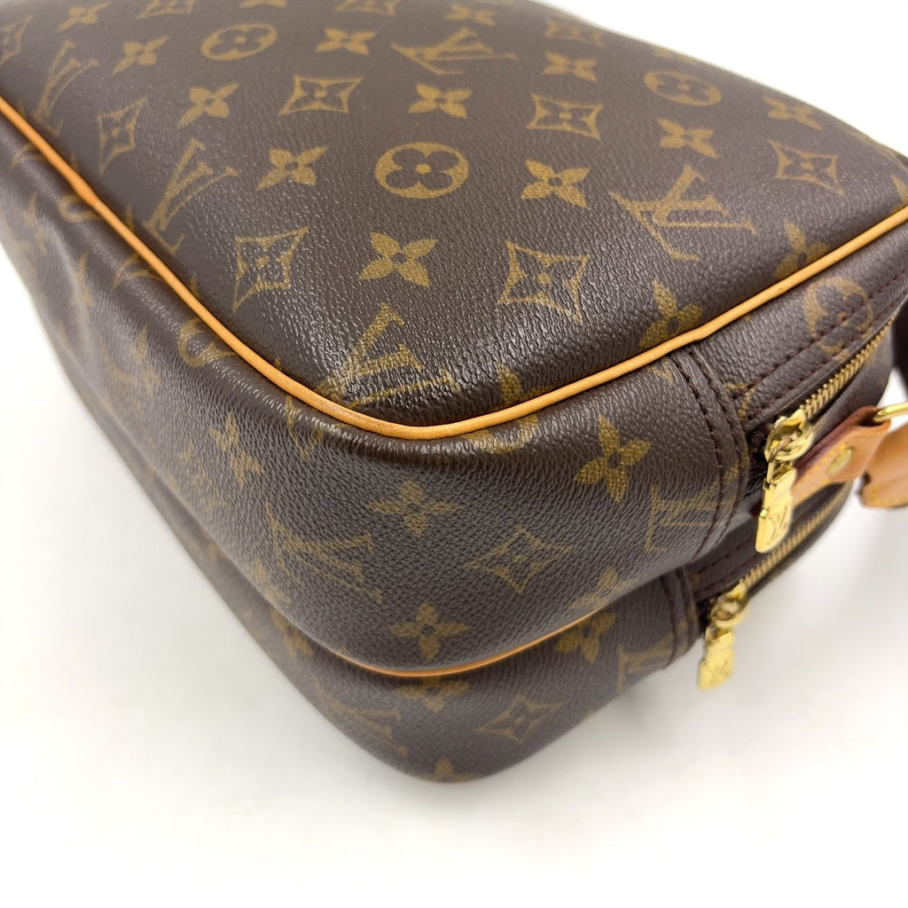 Louis Vuitton Reporter PM Monogram Leather Brown Shoulder Bag Gold — view 9