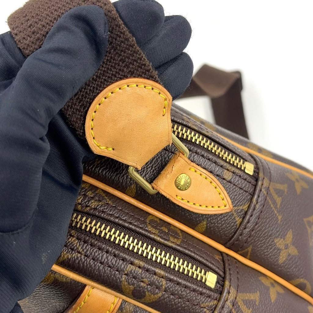 Louis Vuitton Reporter PM Monogram Leather Brown Shoulder Bag Gold — view 7