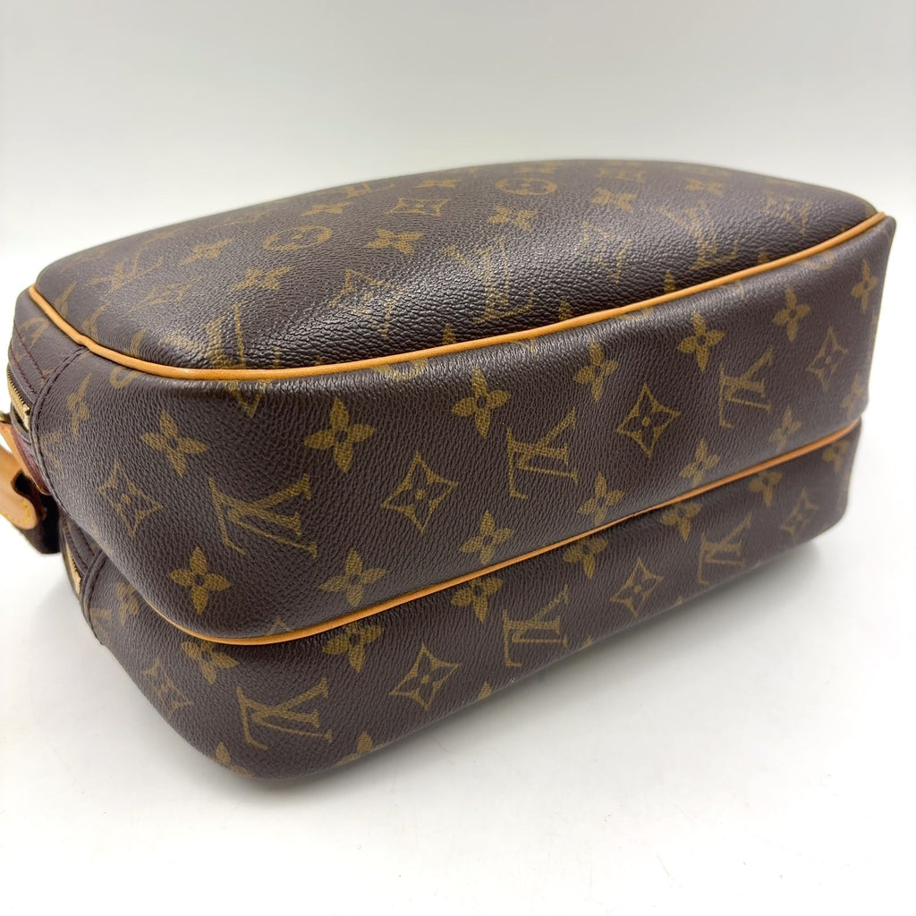 Louis Vuitton Reporter PM Monogram Leather Brown Shoulder Bag Gold — view 8