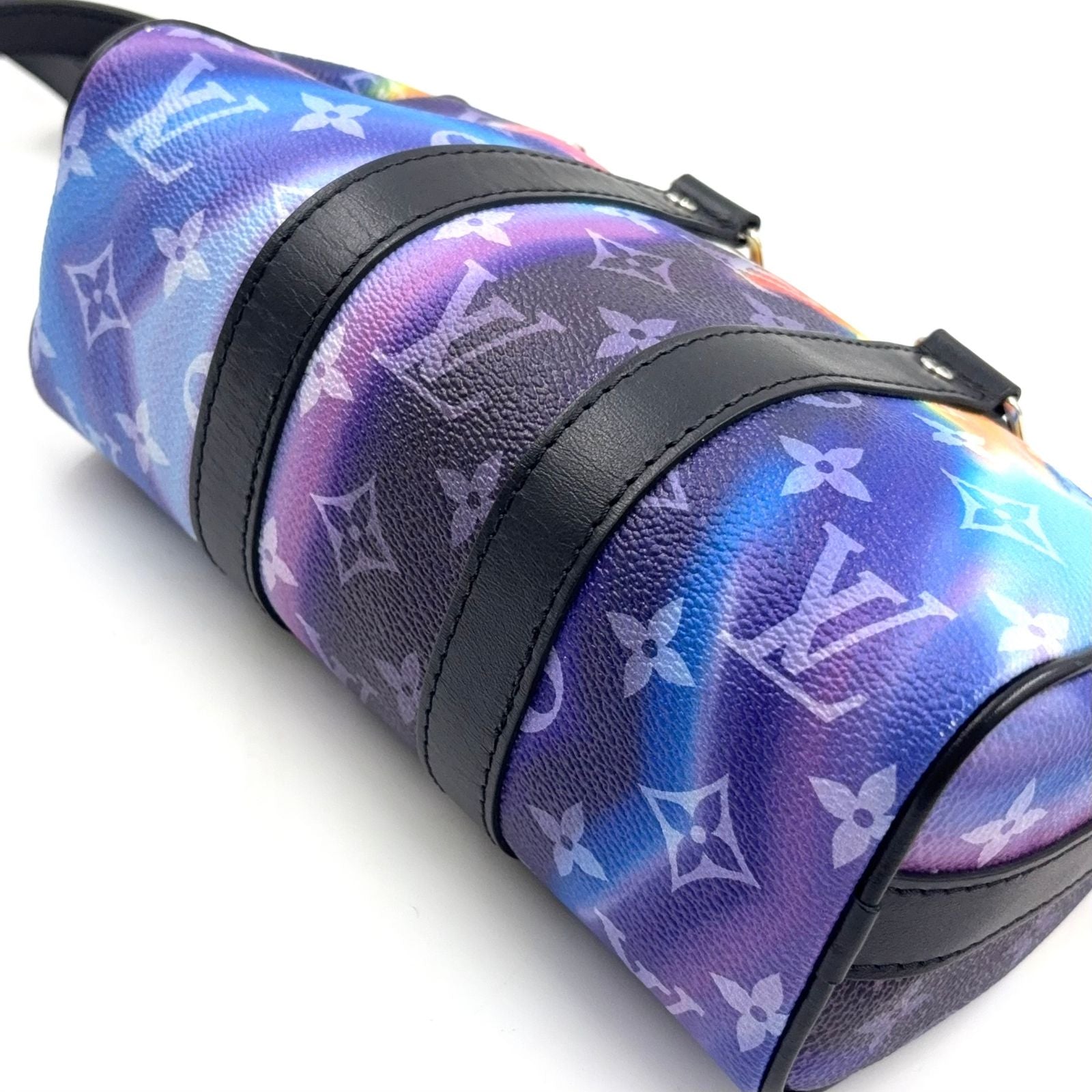 Louis Vuitton Sunset Keepall XS Monogram 2-Way Shoulder Leather Black Multicolor — view 9