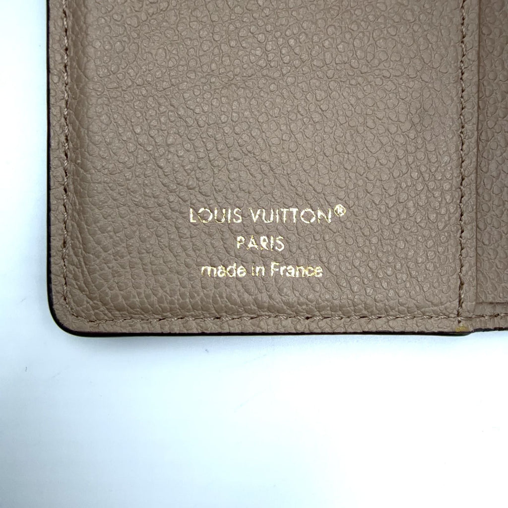 Louis Vuitton Portefeuille Clair Leather Beige Bifold Wallet Gold — view 4