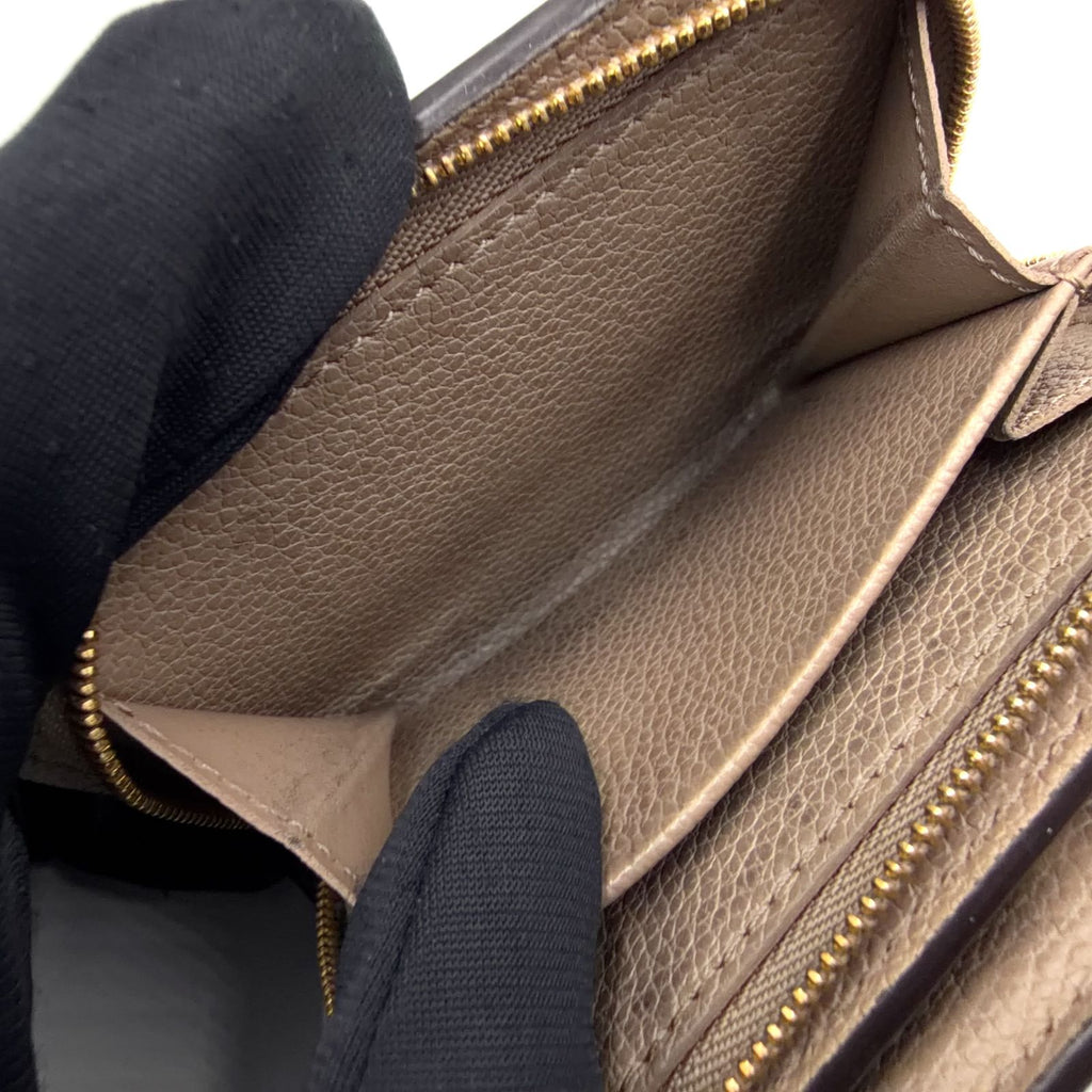 Louis Vuitton Portefeuille Clair Leather Beige Bifold Wallet Gold — view 7