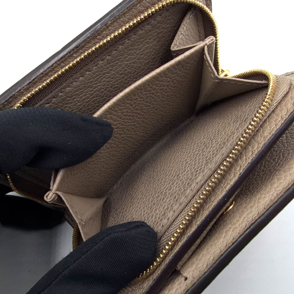 Louis Vuitton Portefeuille Clair Leather Beige Bifold Wallet Gold — view 6