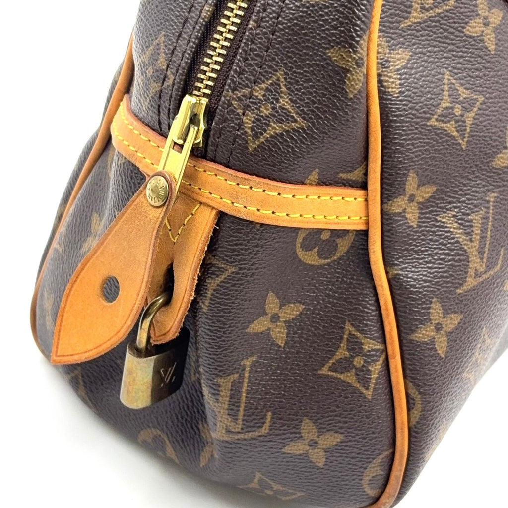 Louis Vuitton Montorgueil PM Monogram Leather Brown Shoulder Bag Gold — view 7