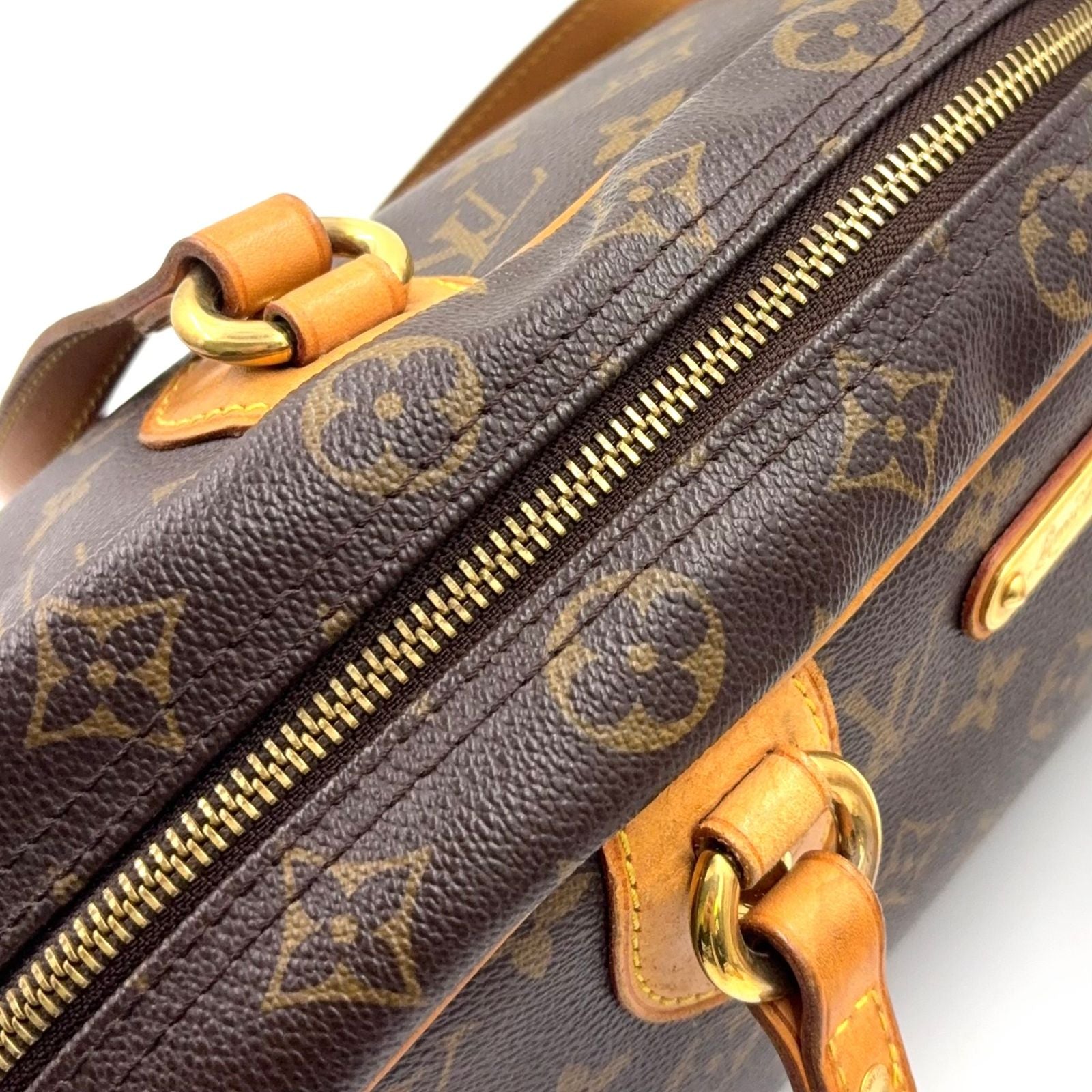 Louis Vuitton Montorgueil PM Monogram Leather Brown Shoulder Bag Gold — view 8