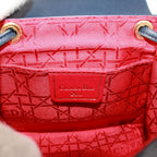 Dior Vintage Mini Leather Navy Shoulder Bag Gold — view 8