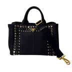 Prada Canapa Bijou Studded 2-Way Tote Shoulder