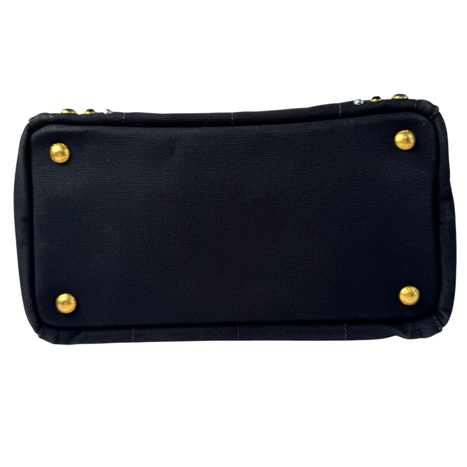 Prada Canapa Bijou Studded 2-Way Tote Shoulder — view 6