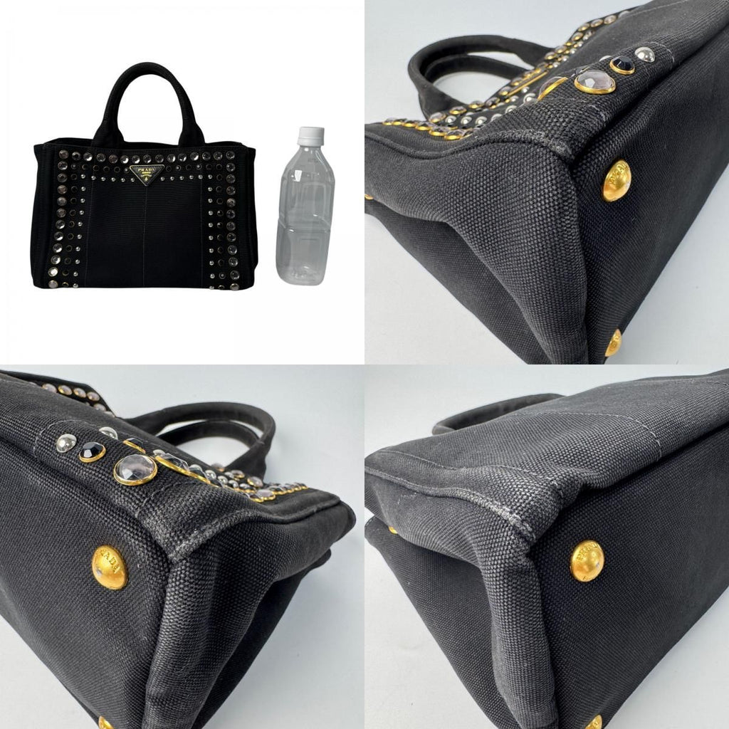 Prada Canapa Bijou Studded 2-Way Tote Shoulder — view 9