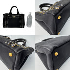 Prada Canapa Bijou Studded 2-Way Tote Shoulder — view 9