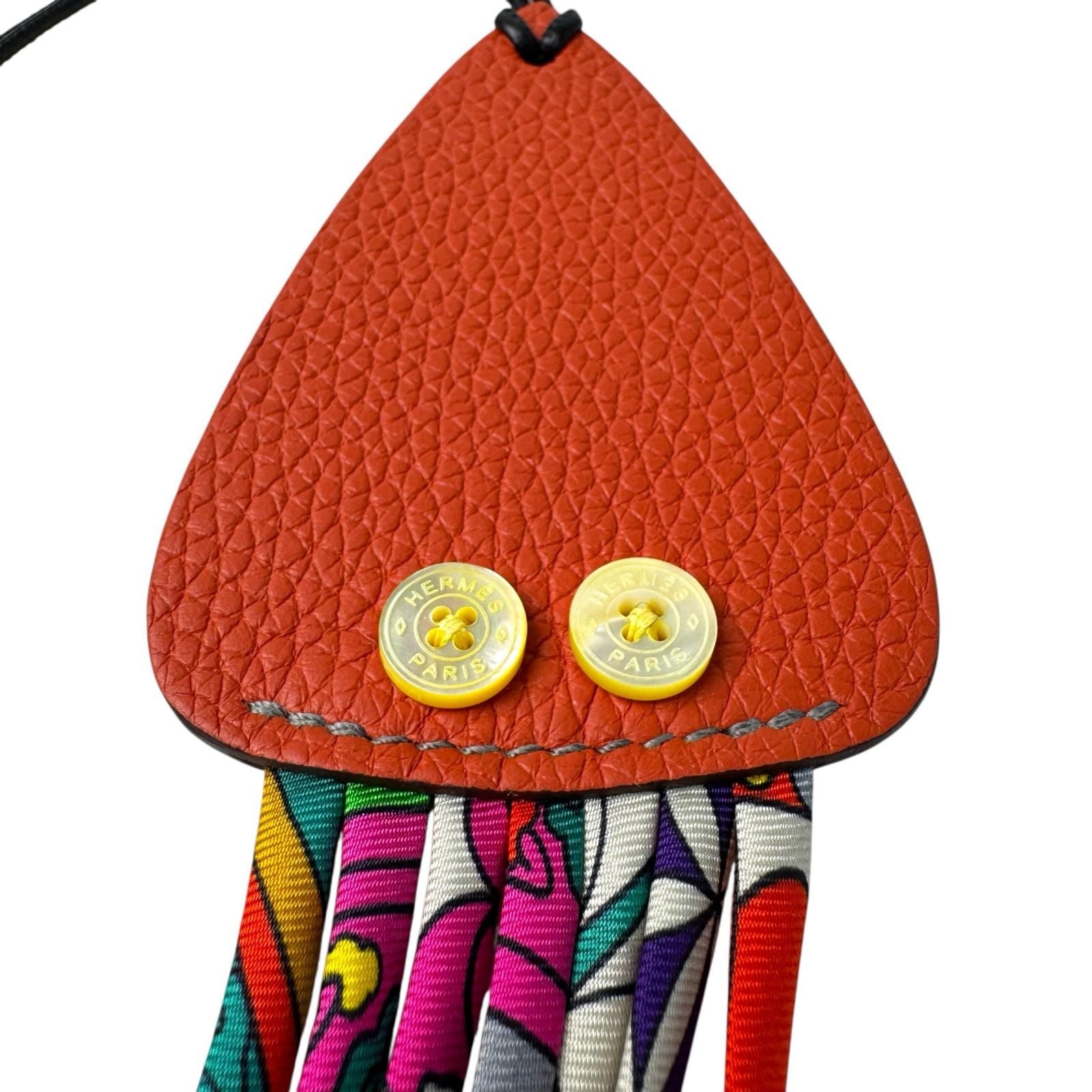 Hermes Bag Charm Petit Ash Squid Chevre Misor — view 4