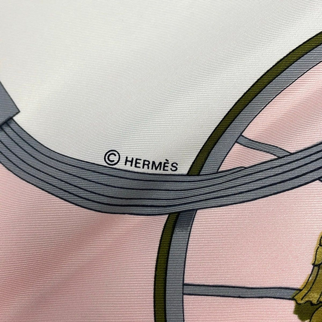 Hermes Scarf Carre 90 Pink Gray Multi Springs — view 2