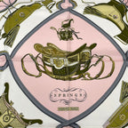 Hermes Scarf Carre 90 Pink Gray Multi Springs — view 4