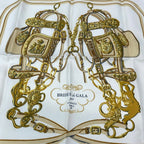 Hermes Scarf Petit Carre Dark Yellow White Gold Brides de Gala — view 4