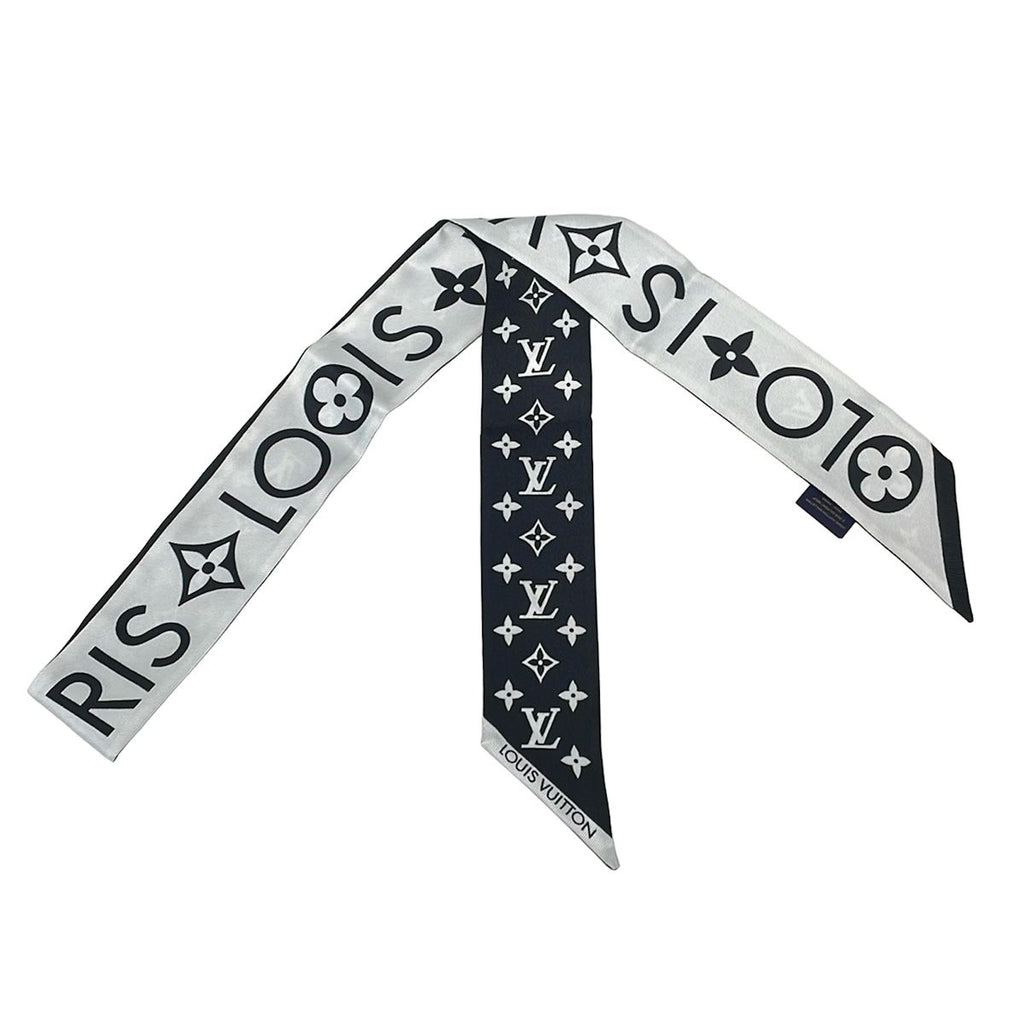 Louis Vuitton Scarf Bandeau BB Monogram Infinity White Black Ribbon