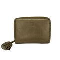 Loewe Card Case Gold Tassel Zip Around Leather