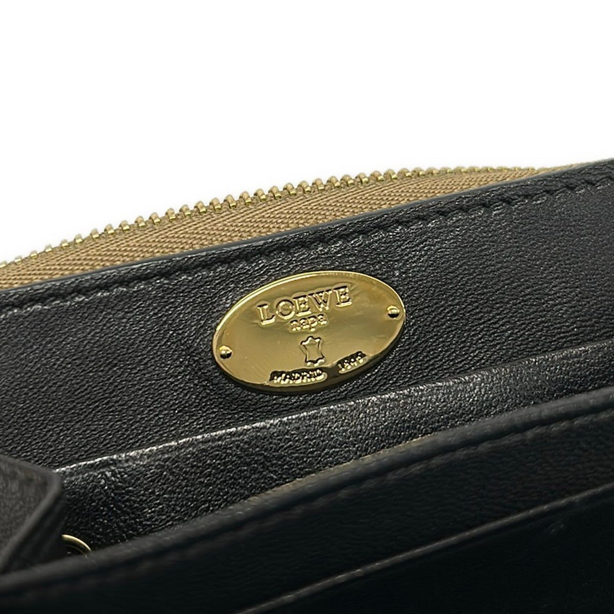 Loewe Card Case Gold Tassel Zip Around Leather — view 4