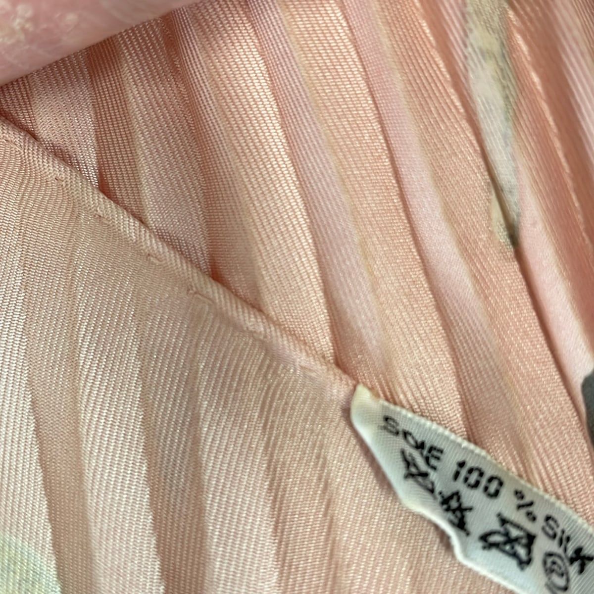 Hermes Scarf Carre Plisse Pink Beige Multi — view 3
