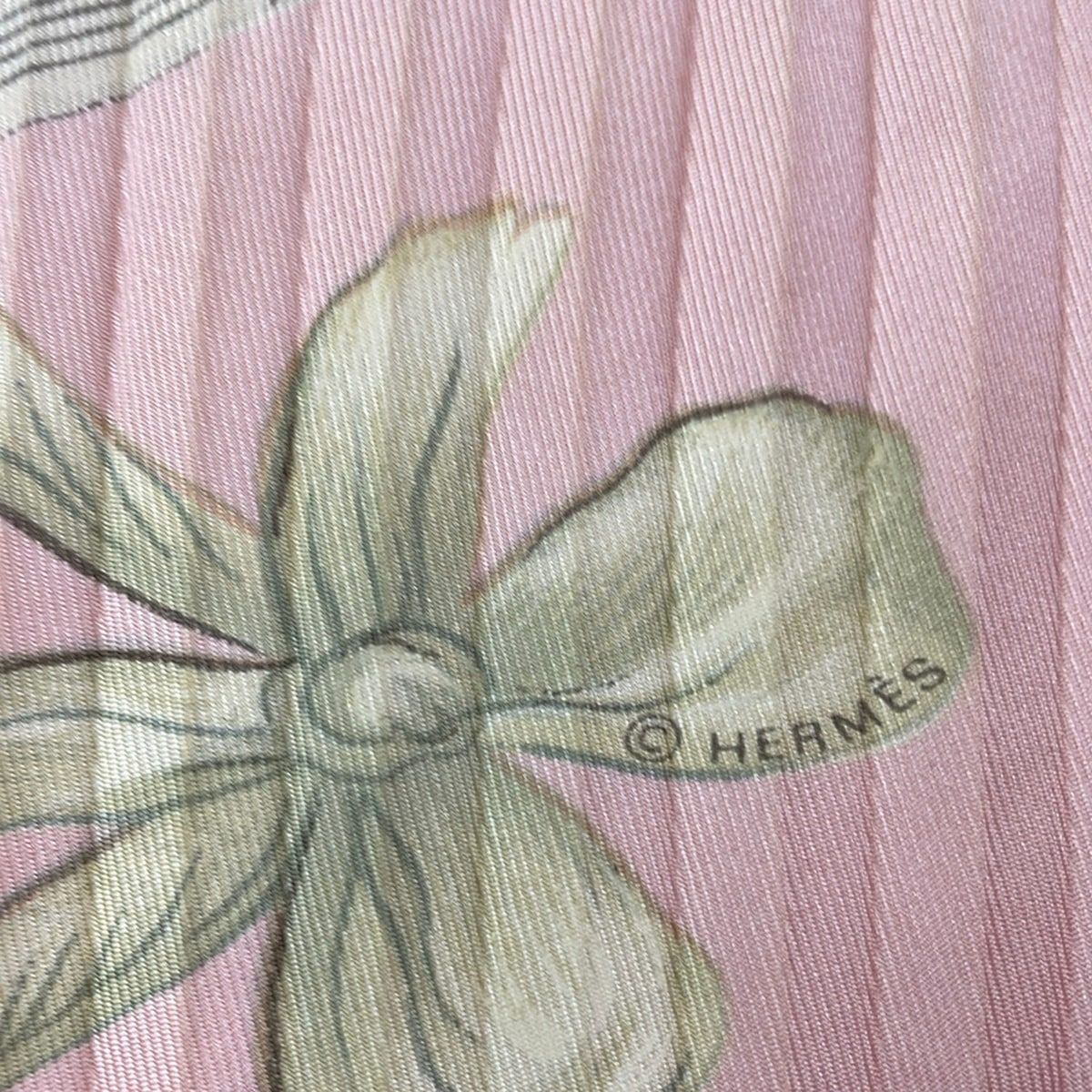Hermes Scarf Carre Plisse Pink Beige Multi — view 2