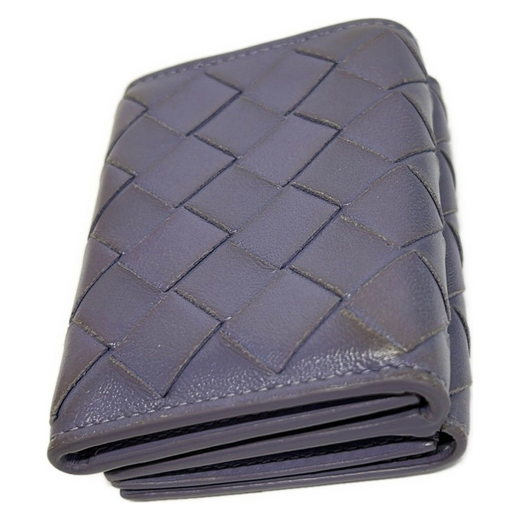 Bottega Veneta Trifold Wallet Maxi Intrecciato Purple Mini Leather — view 8