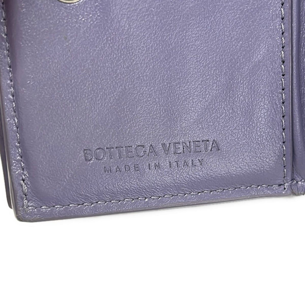 Bottega Veneta Trifold Wallet Maxi Intrecciato Purple Mini Leather — view 5