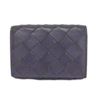Bottega Veneta Trifold Wallet Maxi Intrecciato Purple Mini Leather