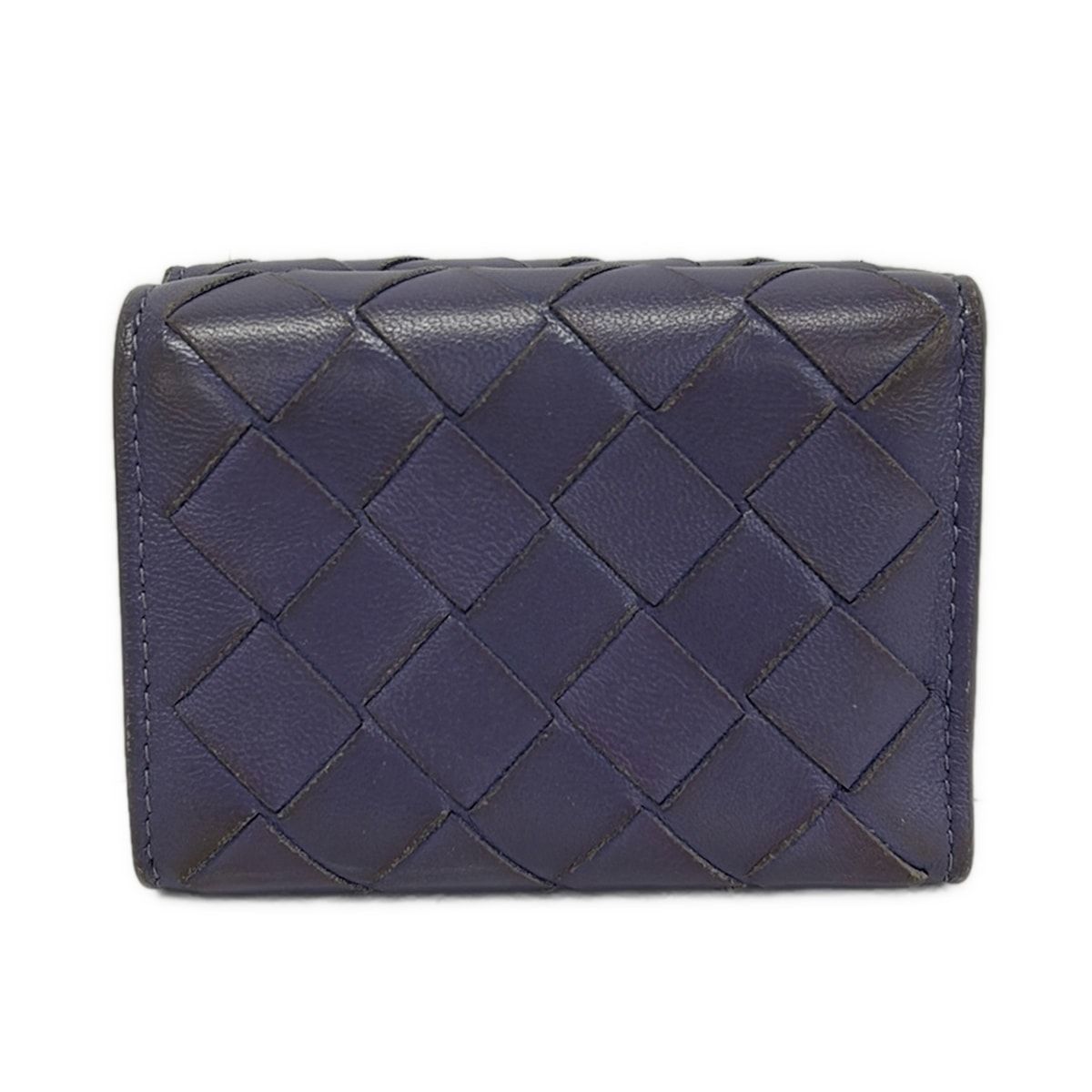 Bottega Veneta Trifold Wallet Maxi Intrecciato Purple Mini Leather — view 2