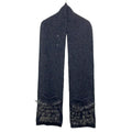 Louis Vuitton Scarf Echarpe Elena Black Dark Gray Lucky Wool Silk