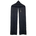 Louis Vuitton Scarf Echarpe Elena Black Dark Gray Lucky Wool Silk — view 2