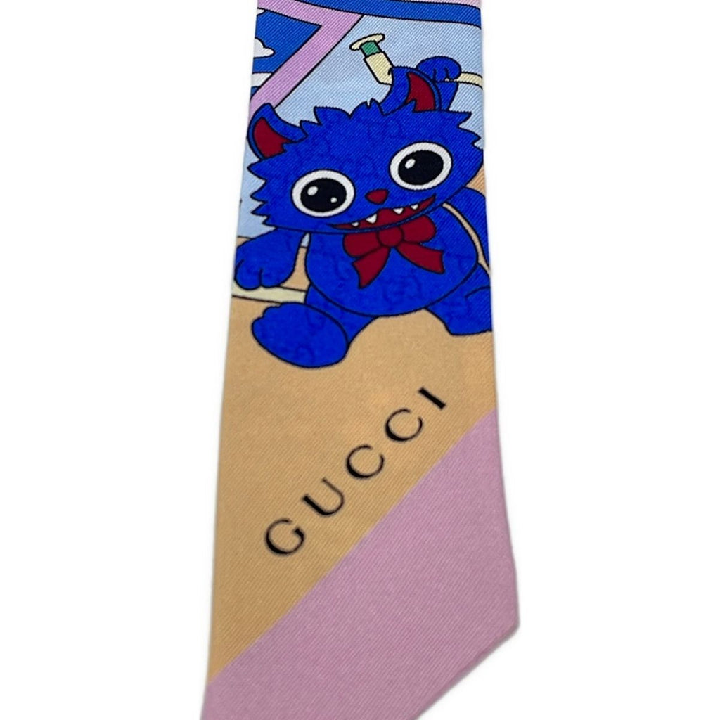 Gucci Scarf Light Pink Light Blue Multi Ribbon Besties — view 4