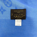 Louis Vuitton Shawl Monogram Blue Wool Silk Scarf — view 2