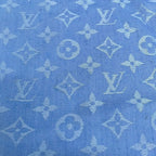 Louis Vuitton Shawl Monogram Blue Wool Silk Scarf — view 4
