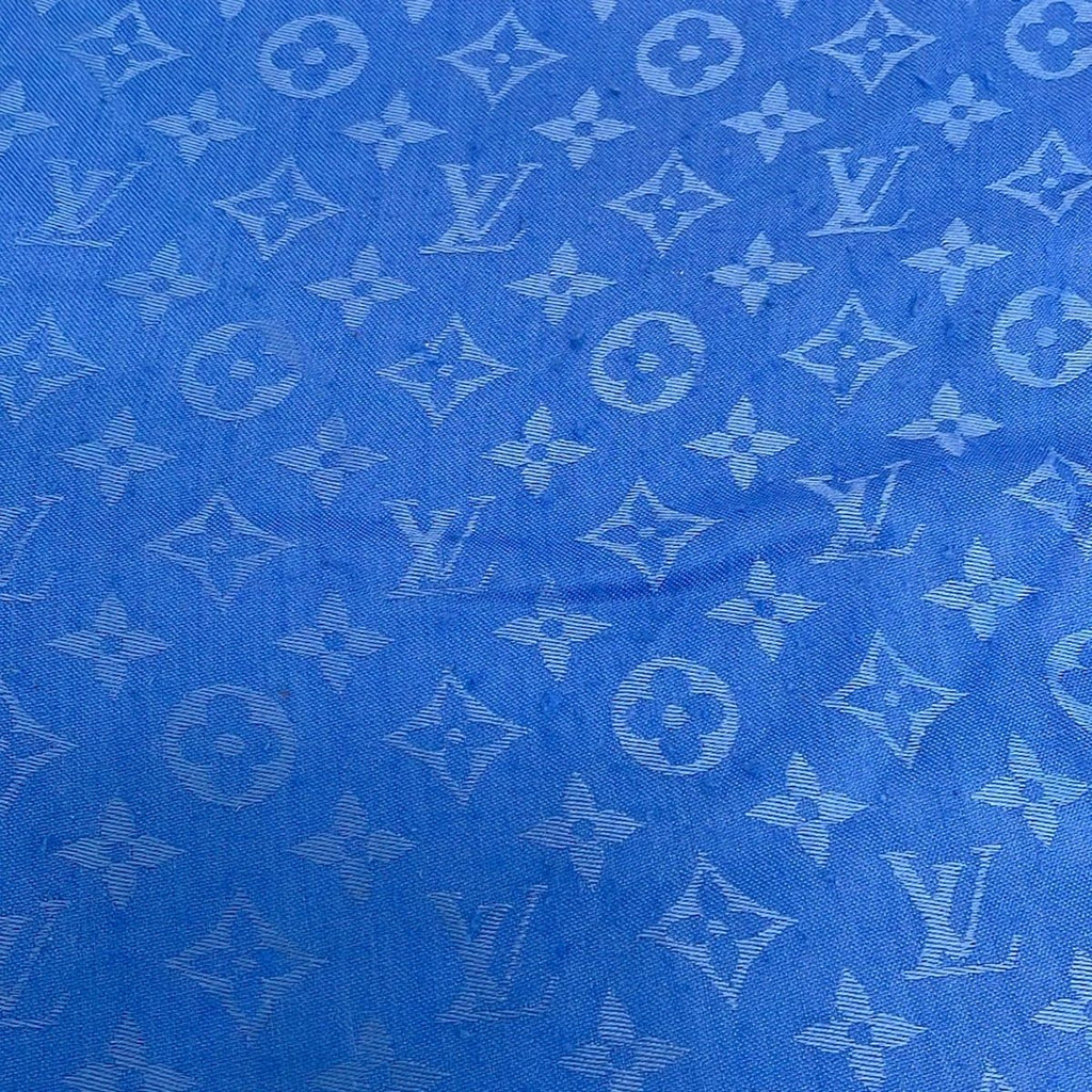 Louis Vuitton Shawl Monogram Blue Wool Silk Scarf — view 5
