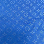 Louis Vuitton Shawl Monogram Blue Wool Silk Scarf — view 5