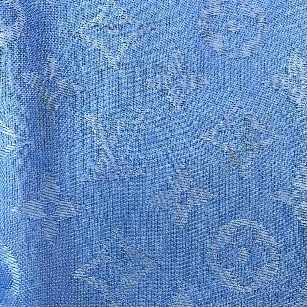 Louis Vuitton Shawl Monogram Blue Wool Silk Scarf — view 7