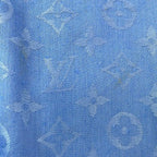 Louis Vuitton Shawl Monogram Blue Wool Silk Scarf — view 7