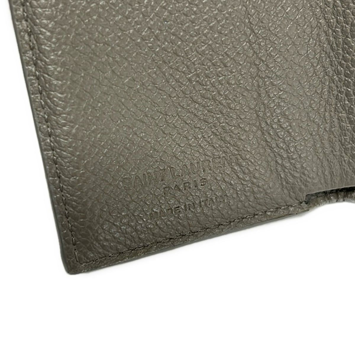 Saint Laurent Paris Trifold Wallet Tiny Gray Ju Mini Leather — view 8