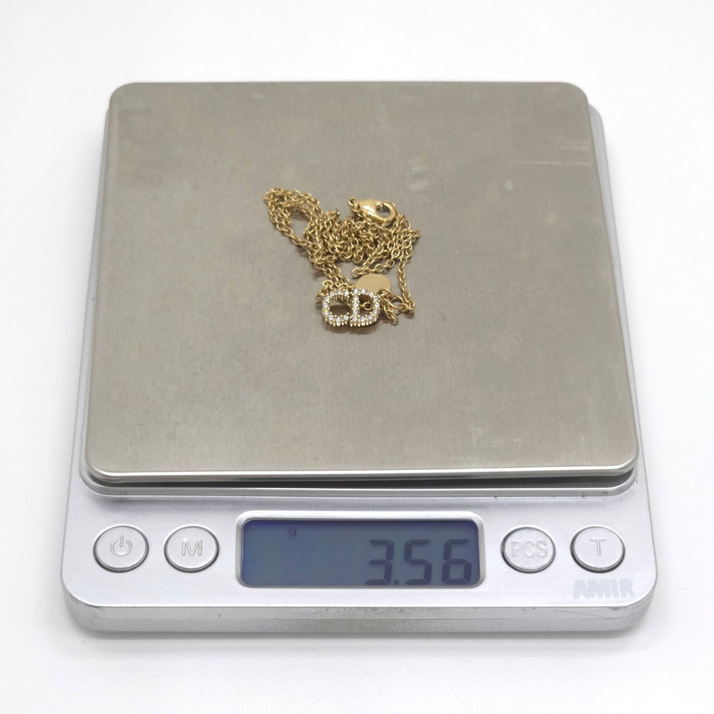 Dior Clair D Lune de Necklace Around the 48 cm White Crystal CD Signature Gold — view 9